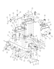 Fabricated Deck Assembly Diagram and Parts List for M54-KW (53BB5DBW150-23-HP)(2003 1/2) Cub Cadet Lawn Tractor